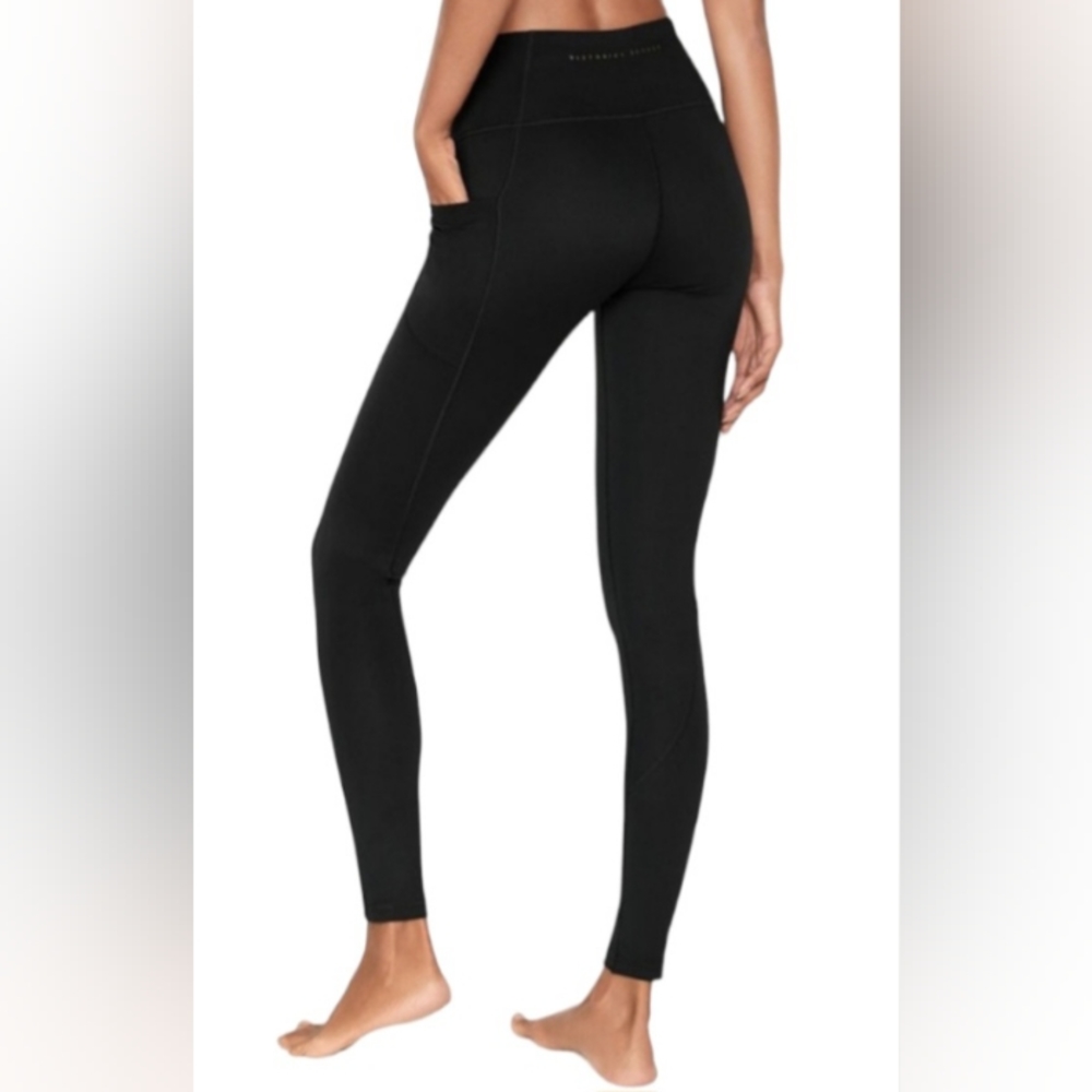 Victoria's Secret, Women's Tight Black Leggings High Rise Waist Cropped Size 8,N